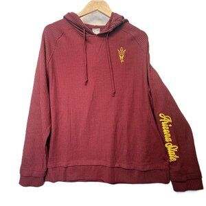 CSA Arizona State Sun Devils Maroon Waffle Knit Hoodie Pullover NCAA Size Large